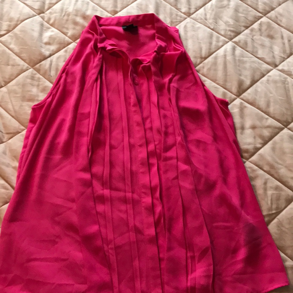 Sheer Pink Tank with pleats